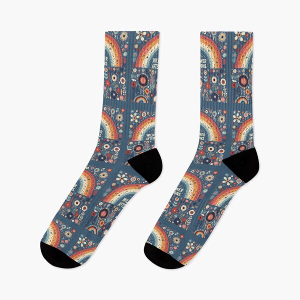 Item preview, Scandinavian Folk Art Wildflower Afternoons – Dreamy Meadow in Navy, Red and Gold by heidiannemorris designed and sold by FOLK ART FUSION by heidiannemorris.