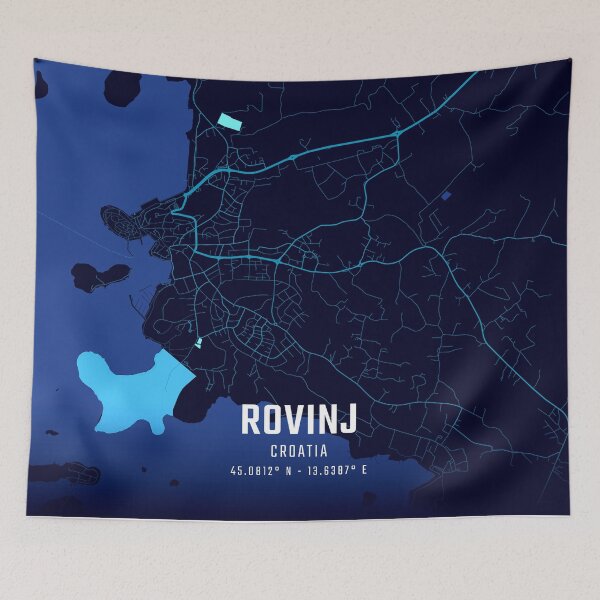 Item preview, Rovinj Midnight City Map designed and sold by HomeLivingCo.