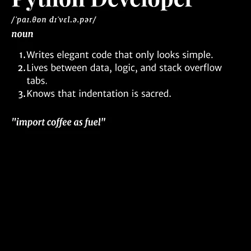 Artwork thumbnail, Python Developer Definition | Funny Coding Gift for Python Programmers by Yuli Club