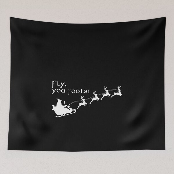 Item preview, Fly You Fools Wizard Santa Sleigh Reindeer Christmas designed and sold by MDEO.