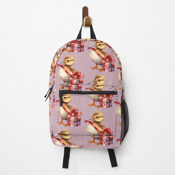 Item preview, Cheeky duck opens Christmas present in watercolor style designed and sold by LiskoDesign.