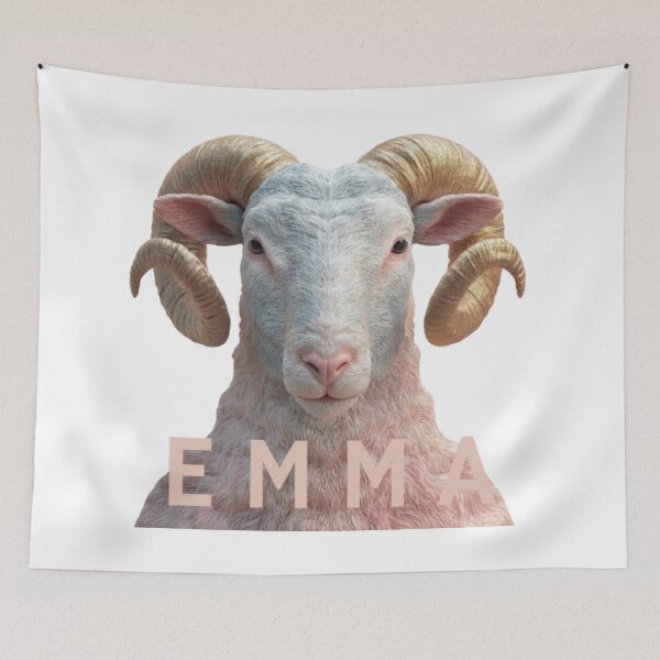 Item preview, Emma – 3D Aries Ram Head Illustration designed and sold by AlexLineArt.