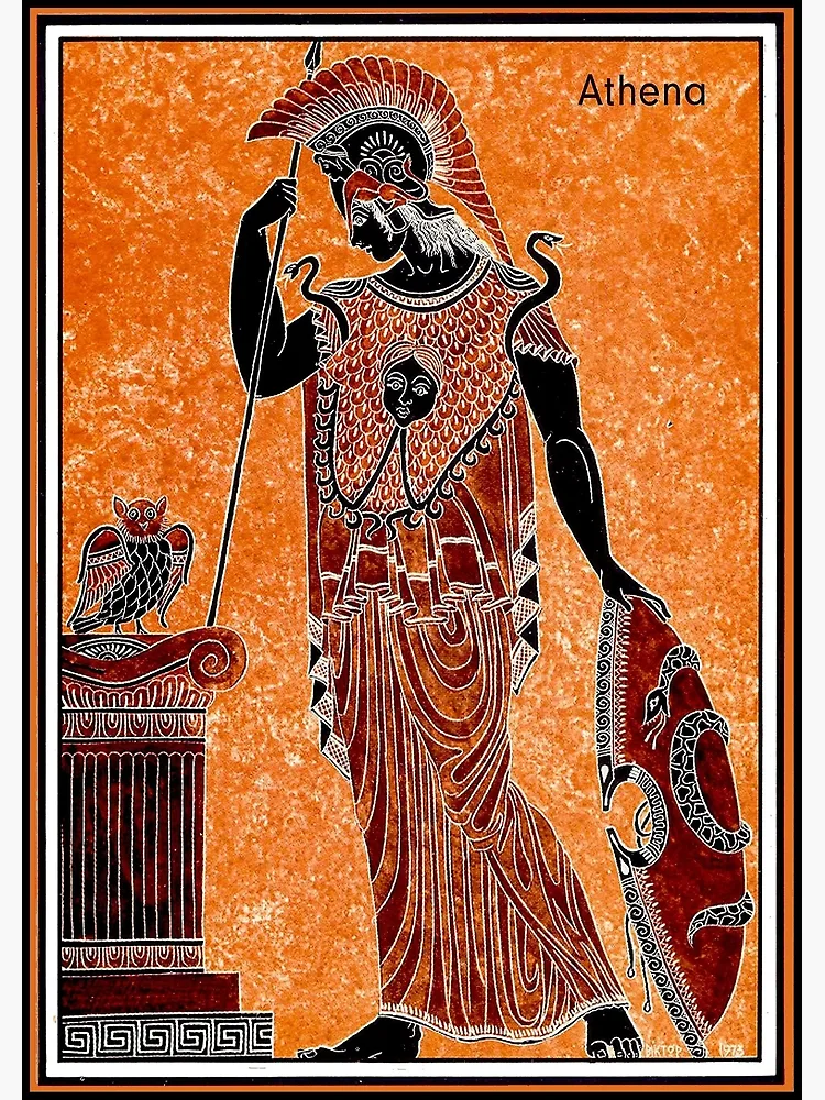 athena with owl and spear