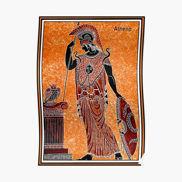 ATHENA : Vintage Greek Goddess of War Print Poster