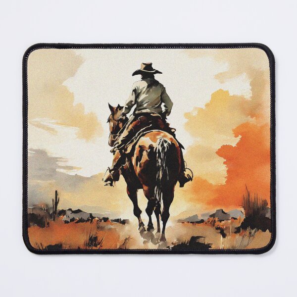 Item preview, Wild West Cowboy Riding into the Sunset | Vintage Aesthetic designed and sold by UnhingedBird.