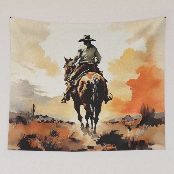 Item preview, Wild West Cowboy Riding into the Sunset | Vintage Aesthetic designed and sold by UnhingedBird.