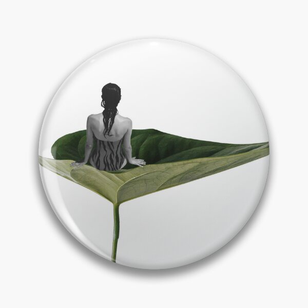Item preview, Surrealist Botanical Art: Minimalist Collage of Human Figure and Giant Leaf designed and sold by ElizabethCoelho.