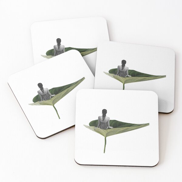 Item preview, Surrealist Botanical Art: Minimalist Collage of Human Figure and Giant Leaf designed and sold by ElizabethCoelho.
