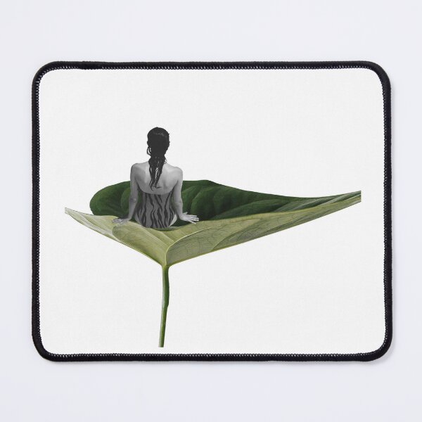 Item preview, Surrealist Botanical Art: Minimalist Collage of Human Figure and Giant Leaf designed and sold by ElizabethCoelho.