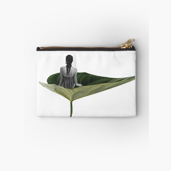 Item preview, Surrealist Botanical Art: Minimalist Collage of Human Figure and Giant Leaf designed and sold by ElizabethCoelho.