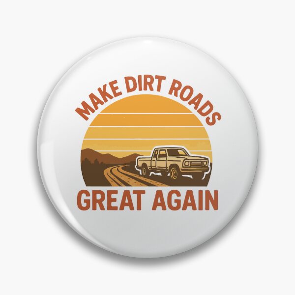 Item preview, Make Dirt Roads Great Again – Retro Sunset Pickup Truck & Dirt Road Design (White Background) designed and sold by DaEeX.
