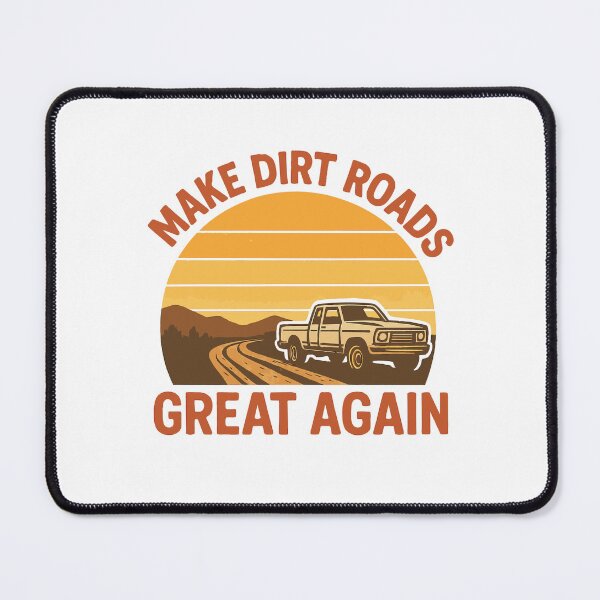 Item preview, Make Dirt Roads Great Again – Retro Sunset Pickup Truck & Dirt Road Design (White Background) designed and sold by DaEeX.