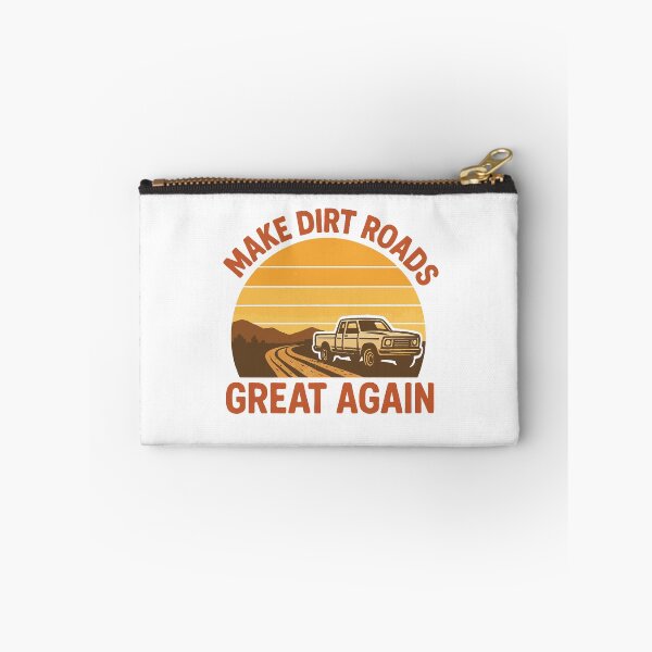 Item preview, Make Dirt Roads Great Again – Retro Sunset Pickup Truck & Dirt Road Design (White Background) designed and sold by DaEeX.