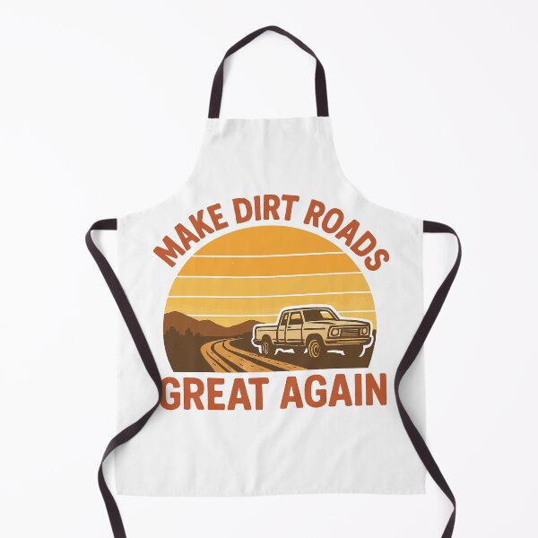 Item preview, Make Dirt Roads Great Again – Retro Sunset Pickup Truck & Dirt Road Design (White Background) designed and sold by DaEeX.