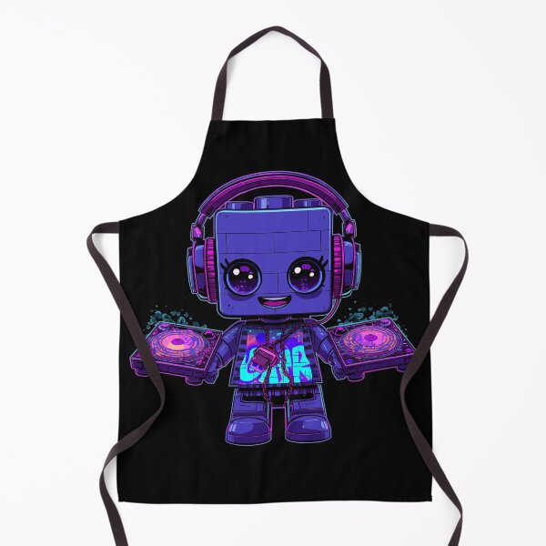 Item preview, Neon DJ Brick Character – Cute Street Art Lego Style Electronic Music Design designed and sold by PLUSHIWORLDtm.