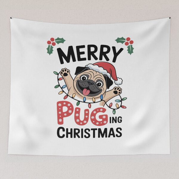 Item preview, Merry Pugging Christmas Dog Santa Pug Xmas Boys  designed and sold by ClassicAnthony.