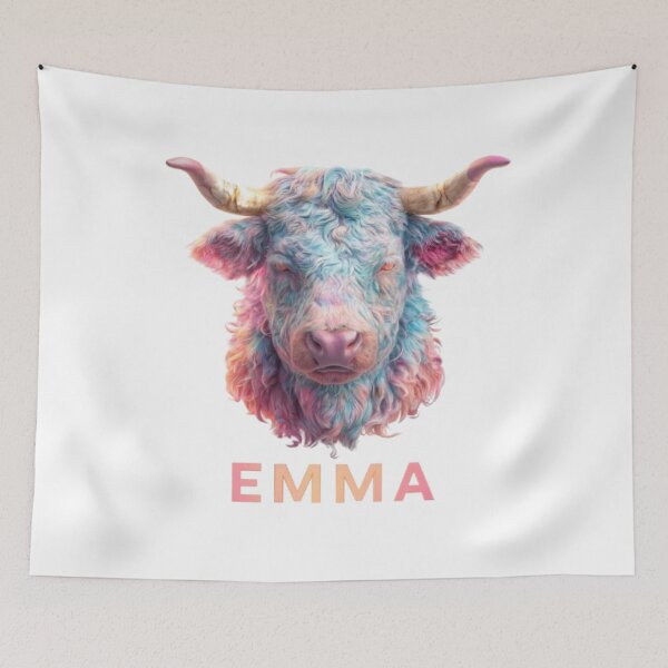 Item preview, Emma – 3D Taurus Bull Head Illustration designed and sold by AlexLineArt.