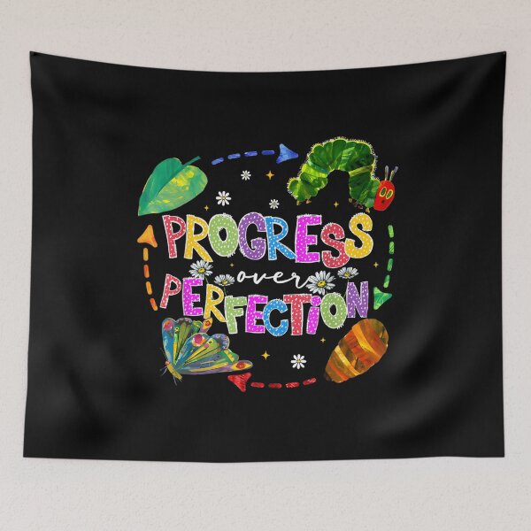 Item preview, Progress Over Perfection Caterpillar Back To School Teacher designed and sold by DoodleUrban.