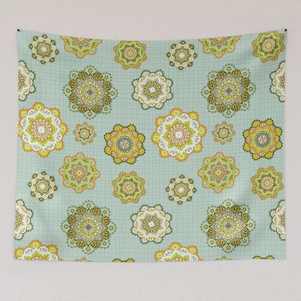 Item preview, Green Decorative Mandalas Pattern designed and sold by Farissa Designs.