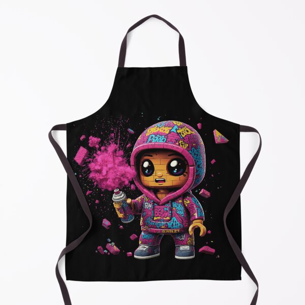 Item preview, Graffiti Brick Kid With Pink Spray – Cute Street Art Character Design designed and sold by PLUSHIWORLDtm.