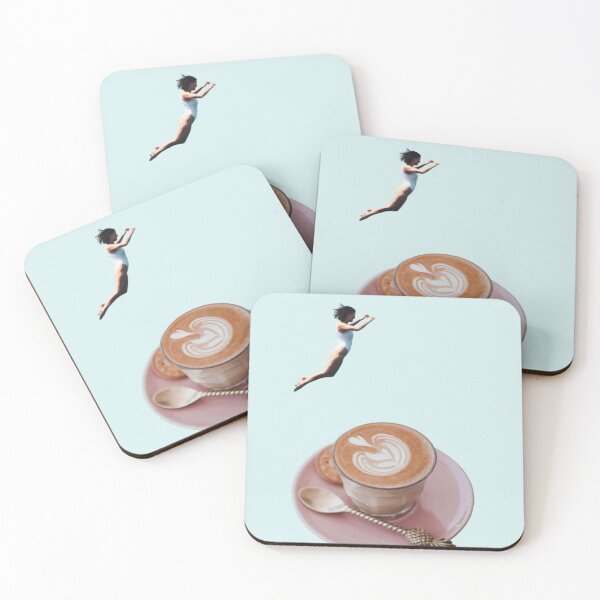 Item preview, Conceptual Art "Morning Flight": Aesthetic Collage of Coffee Latte and Floating Figure designed and sold by ElizabethCoelho.