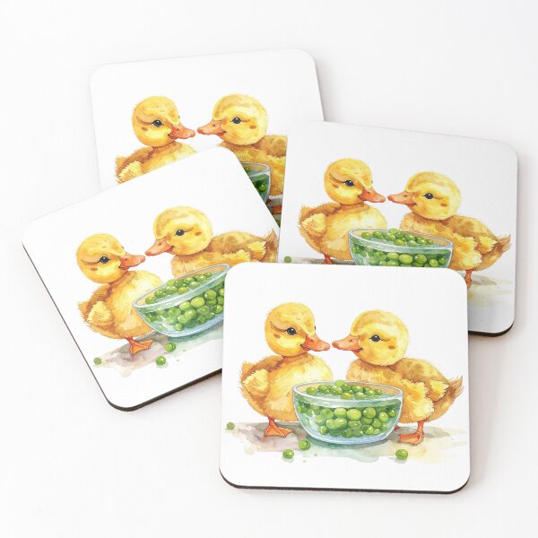 Item preview, Little yellow ducklings eat peas from the shell. designed and sold by LiskoDesign.