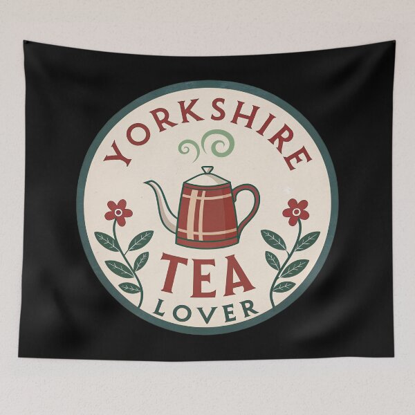 Item preview, Vintage Yorkshire Tea Badge Sticker – Heart Steam Kettle Illustration designed and sold by VividOrganica.