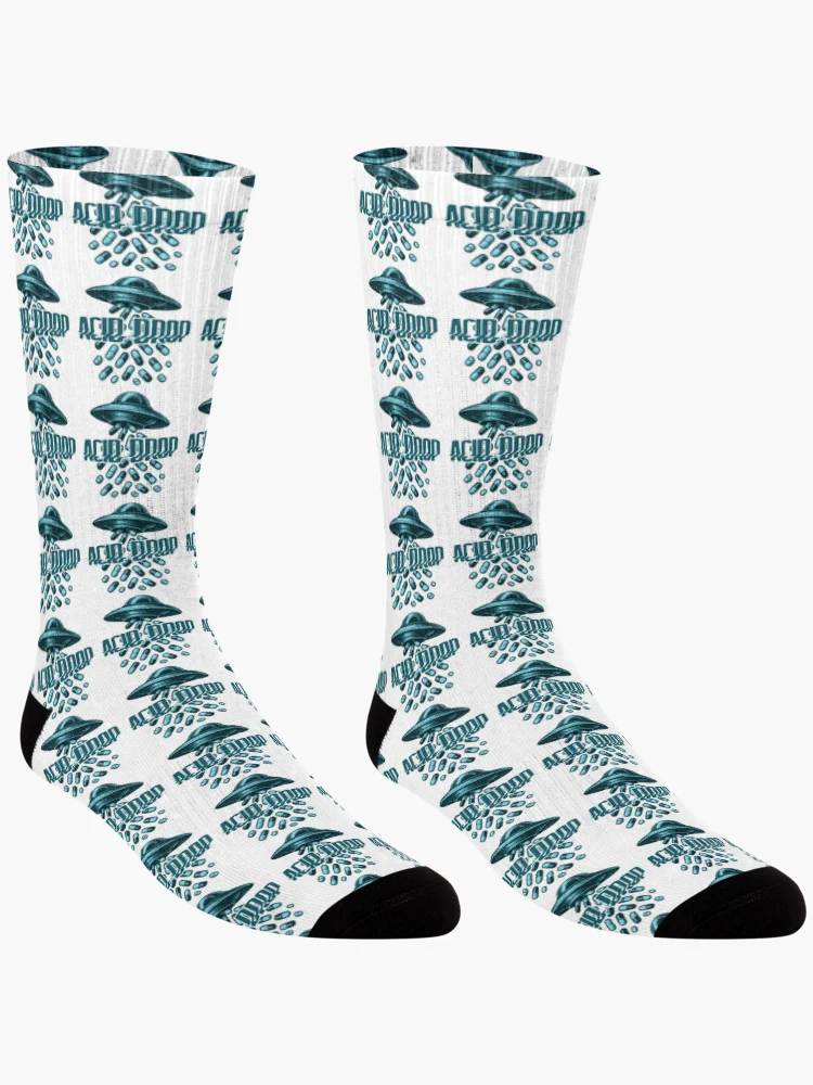 Thumbnail 3 of 5, Socks, ACID DROP – UFO Rave Design BLUE 1 designed and sold by RICK-TURNER.