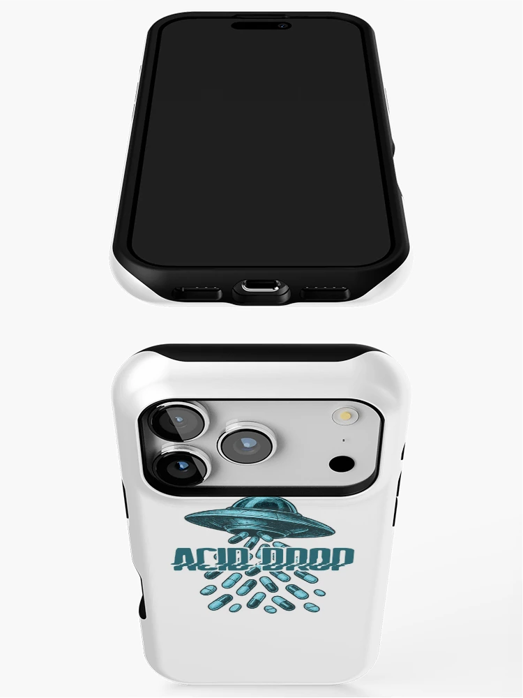 Thumbnail 3 of 4, iPhone Case, ACID DROP – UFO Rave Design BLUE 2 designed and sold by RICK-TURNER.
