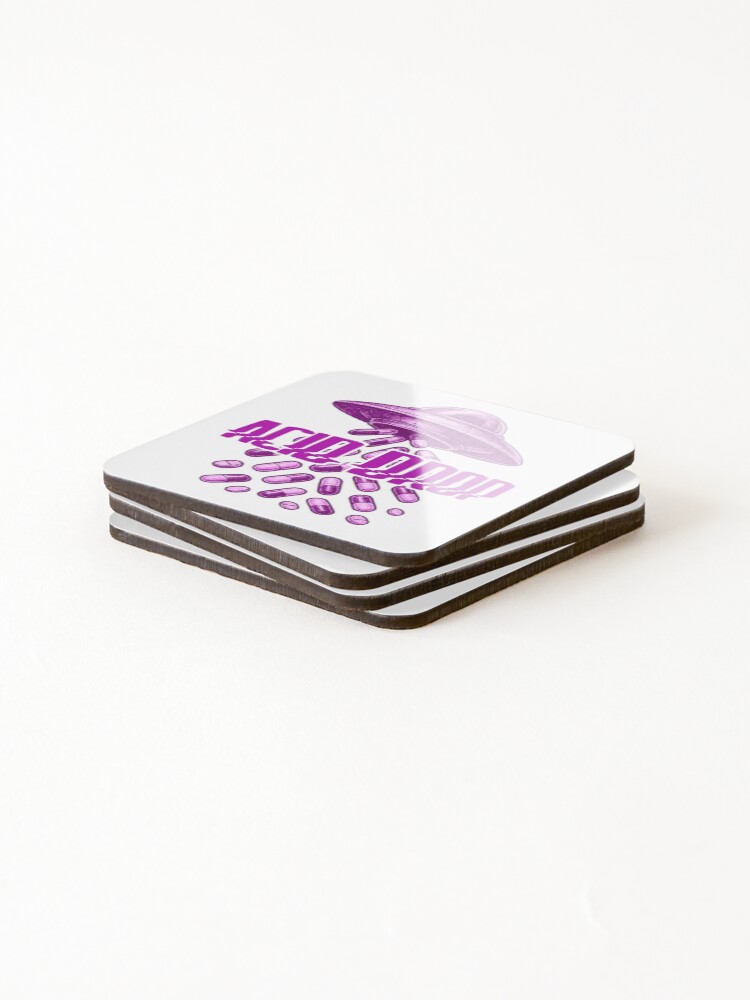 Thumbnail 4 of 5, Coasters (Set of 4), ACID DROP – UFO Rave Design PURPLE 1 designed and sold by RICK-TURNER.