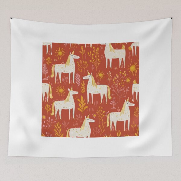 Item preview, Unicorn positive kids pattern red background designed and sold by SmileshareShop.