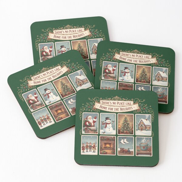 Item preview, Vintage “Home for the Holidays” Christmas Postcard Collage – Retro Holiday Nostalgia Design designed and sold by justyna-s28.