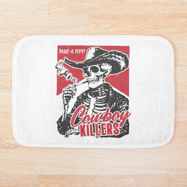 Artikelvorschau, Take a Puff – Retro Cowboy Skeleton „Cowboy Killers“ Western-T-Shirt entworfen und verkauft von TeeByDesignsCo®.