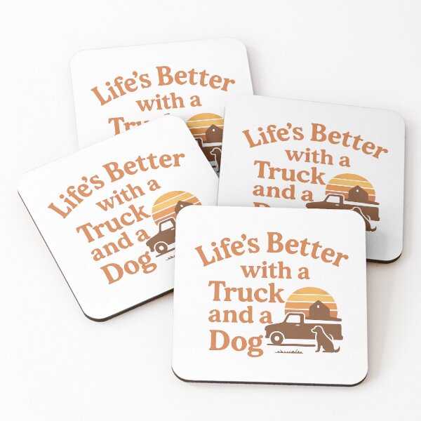 Item preview, Life’s Better with a Truck and a Dog – Country Truck Silhouette & Loyal Dog Design designed and sold by DaEeX.
