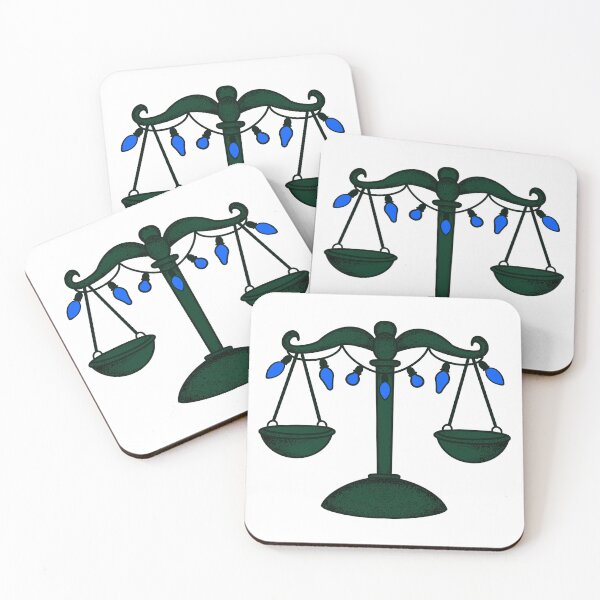 Item preview, Scales of Justice Christmas Lights – Blue | Winter Legal Sticker designed and sold by MagicMe-JD.