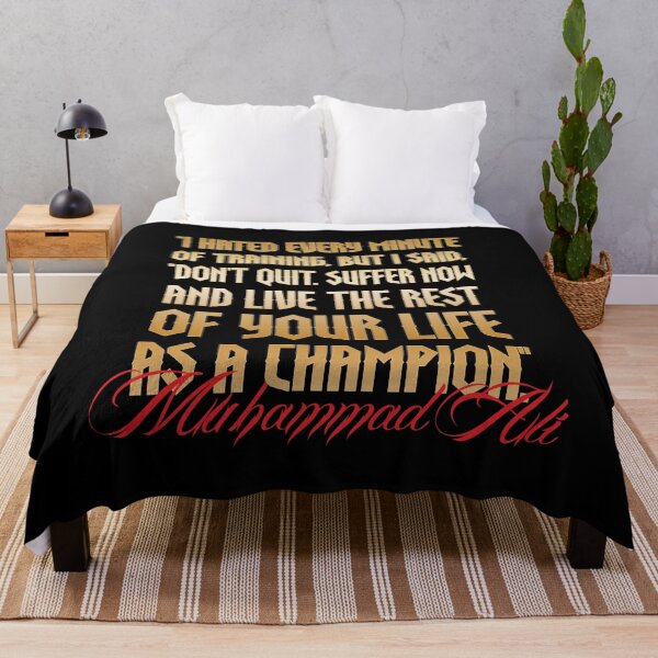 Item preview, “Don’t Quit – Suffer Now, Live as a Champion” Muhammad Ali Quote GoldenTypography T-Shirt designed and sold by simpledarkwavewisdom.