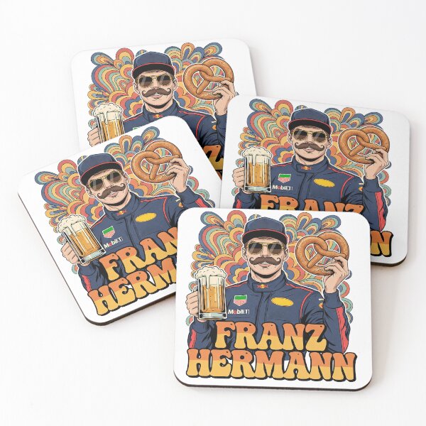 Item preview, Franz Hermann F1 Parody Art - Max Verstappen Mustache Meme | German Motorsport Humor designed and sold by Studio F1Grid.