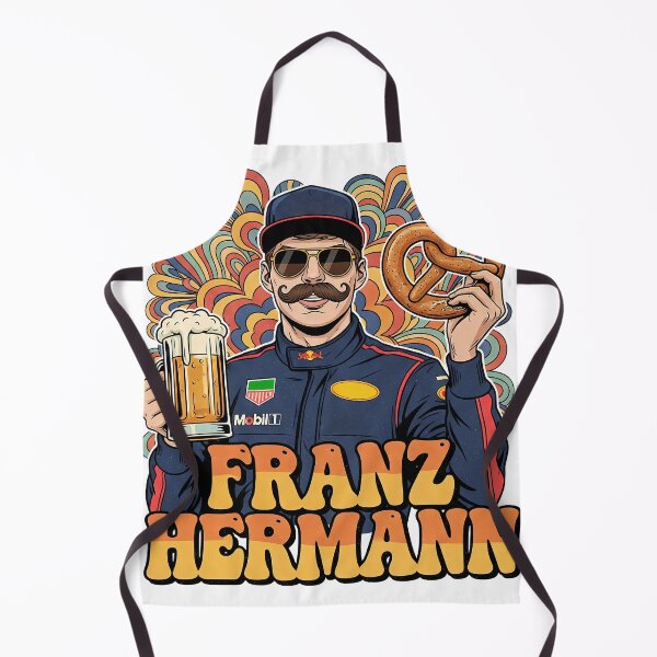 Item preview, Franz Hermann F1 Parody Art - Max Verstappen Mustache Meme | German Motorsport Humor designed and sold by Studio F1Grid.