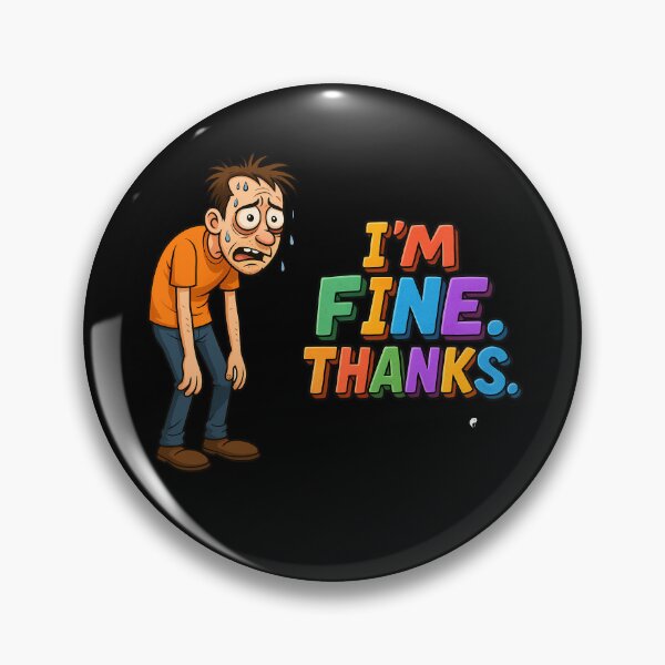 Item preview, I’m Fine, Thanks – Exhausted Cartoon Guy Funny Design for Men designed and sold by EJWorlds.