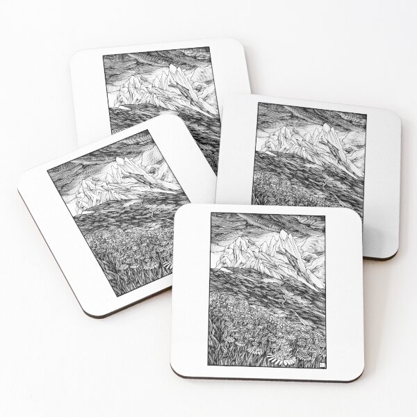 Item preview, Mountain Landscape Ink Drawing designed and sold by VesperyThings.