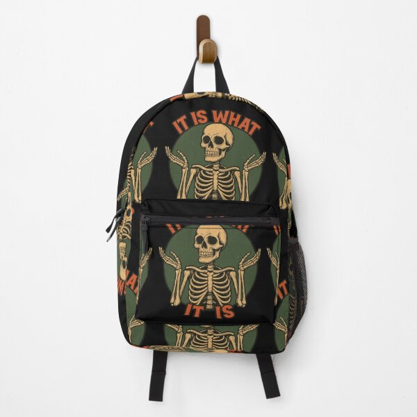 Item preview, It Is What It Is – Shrugging Skeleton Funny Sarcastic Design designed and sold by Blaze & Trail Creative.