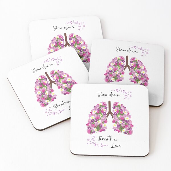 Item preview, Floral Lungs – Slow Down, Breathe, Live Inspirational Design designed and sold by marta-print.