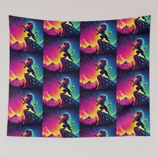 Item preview, lion dancing at sunset designed and sold by Dogandesighn.