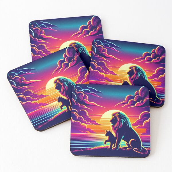 Item preview, lion and cub at sunset designed and sold by Dogandesighn.