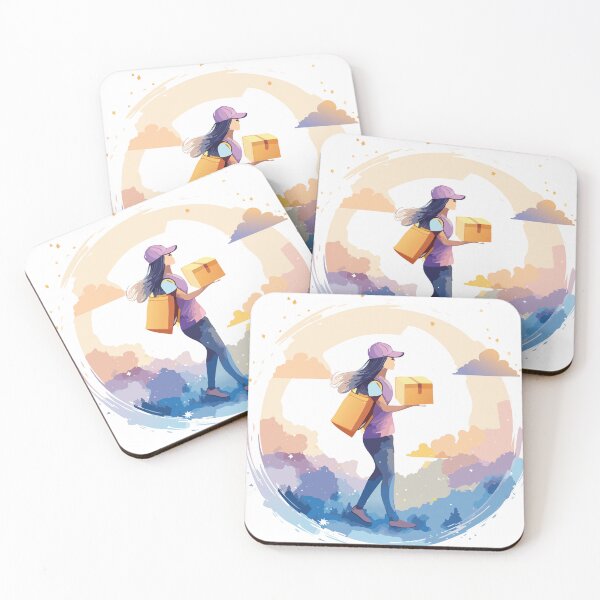 Item preview, Pastel Woman Delivery Scene designed and sold by RitaStudio.