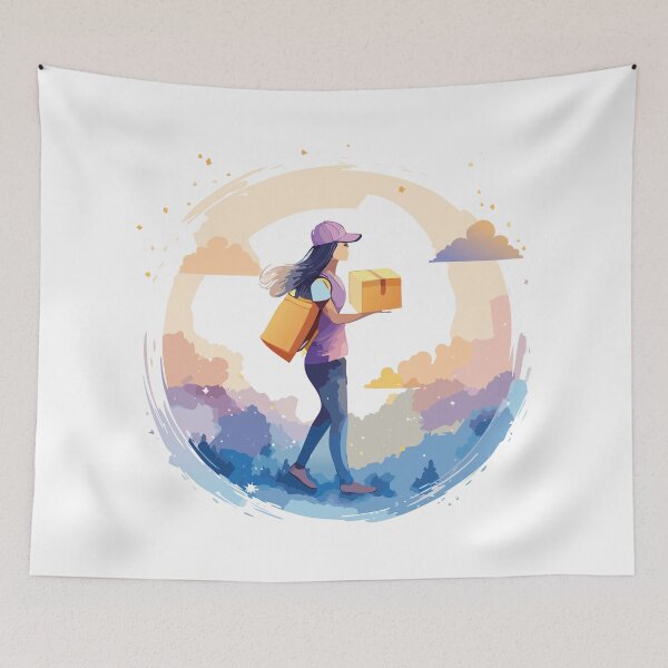 Item preview, Pastel Woman Delivery Scene designed and sold by RitaStudio.
