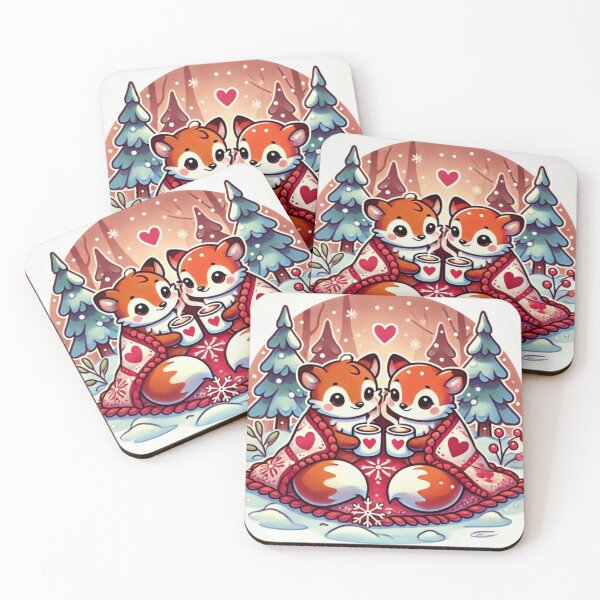 Item preview, Cute Foxes Love Heart Scene designed and sold by icyani2024.