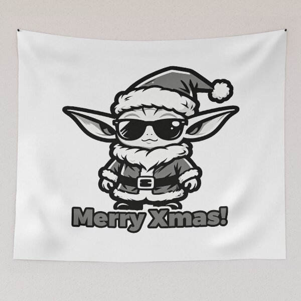 Item preview, Merry Xmas – Cool Space Elf in Santa Outfit Christmas Design designed and sold by JaaGo PopLab.