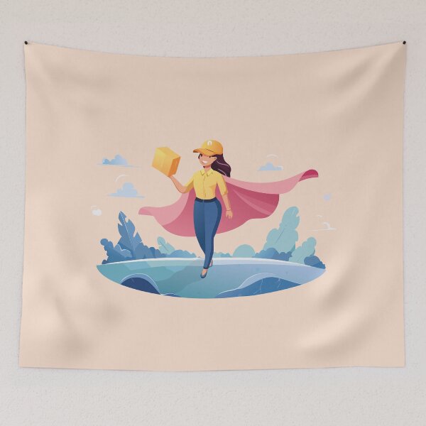 Item preview, Superhero Woman Parcel Carrier designed and sold by RitaStudio.
