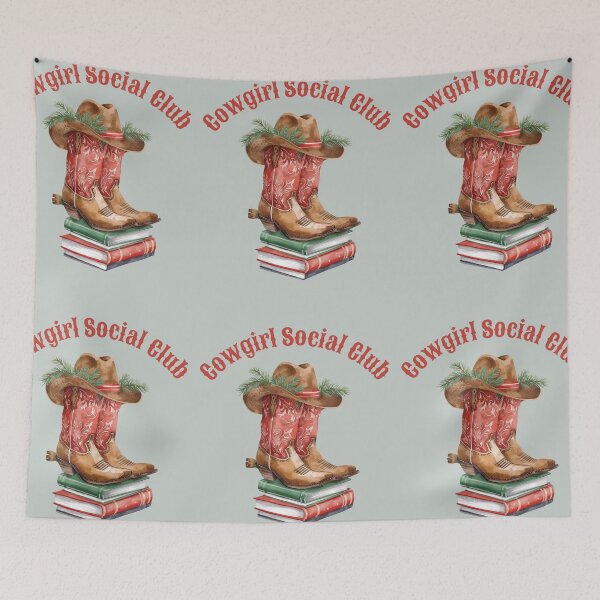 Item preview, Love books, All booked for Christmas,  Cowgirl Reading Christmas Club, Cowgirl Social Club designed and sold by KolorellaS.